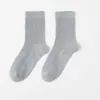 Calcetines nuevos de algodón para hombre, de punto doble, hasta la pantorrilla, cálidos para invierno, color liso, casual de negocios, sencillos, no hacen bolitas, venta al por mayor para comercio exterior