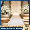 Decoración de boda con macetas de fibra de vidrio con veta de madera artificial, macetas decorativas grandes creativas en forma de espiral para lugares de boda, hechas a medida