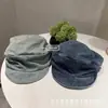 Chapéu de Pintor Vintage Lavado em Jeans Estilo Japonês para Mulheres, Design de Nicho, Circunferência da Cabeça Grande, Faz o Rosto Parecer Menor, Chapéu Boina Versátil