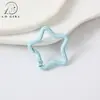 Fecho de mola pentagrama pequeno perolado colorido liga de zinco acessórios de joia material de chaveiro de contas DIY pingente
