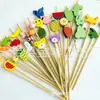 Fio de Contas Placa de Frutas Palito de Cocktail de Bambu Palito Descartável de Bambu Palito Colorido de Bambu Inserir Acessórios para Placa de Fio Contas de Madeira