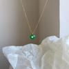 Kasht versão coreana de S925 prata Natal Ano Novo especial jade pedra verde em forma de coração Amor colar colar mulheres