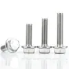 Tornillos Externos Hexagonales con Brida de Acero Inoxidable 304, Pernos de Superficie con Brida, Tornillos Dentados Antideslizantes, Versión Ampliada Gb5789
