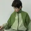 2026 Nova Roupa de Proteção Solar Infantil Jaqueta Color Block com Gola Alta para Meninos e Meninas Verão Leve Respirável Roupas para a Pele Estilo Tendência