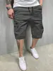 Shorts Cargo Casual Masculino de Sarja Transfronteiriço com Cordão de Algodão Clássico Cargo Shorts Stretch para Homens com Quatro Bolsos