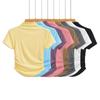 AP23075-23 Nova Coleção Primavera Estilo Francês Manga Curta T-shirt Slim Stretch com Pregas Laterais e Barra em U