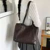 Bolso de Mano de Tejido de Alta Gama Bolso de Hombro Simple Versátil de Gran Capacidad Bolso de Trabajo de Moda para Mujer