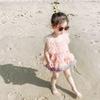 Traje de baño para niños Dibujos animados Lindo Malla Rosa Claro Perla Nuevo Estilo Transfronterizo Venta al por mayor Estilo Falda Secado Rápido