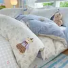 Juego de Ropa de Cama Minimalista de Algodón Puro de Cuatro Piezas, Sábana y Funda de Edredón Modelo Nuevo 2026 de Algodón Puro, Juego de Tres Piezas para Dormitorio de Estudiante