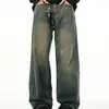 Jeans acampanados estilo vintage americano para hombre y mujer, nuevo diseño con aspecto desgastado, pantalones rectos holgados de pierna ancha