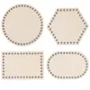 Marco de madera decorativo para punto de cruz DIY, panel de madera ovalado redondo, aro de bordado pequeño, marco de bordado con agujeros