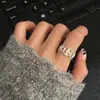 Anillo texturizado de plata de ley S925 para mujer, diseño abierto ajustable, estilo de nicho de alta gama, anillo versátil de lujo ligero para el dedo índice, nuevo