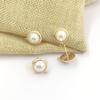 Pendientes de cobre chapados en oro con accesorios de joyería DIY, nuevos pendientes de perlas de moda con cuentas de pan.