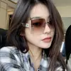 Tiktok Live Moda Gafas de Sol Sin Montura Borde Cortado Ins para Mujer Gama Alta Elegantes Versátiles Lisas Tendencia