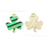 Día de San Patricio Trébol de la Suerte Gota de Aceite Joyería Accesorios Colgante DIY Cadena de Teléfono Móvil Colgante de Llavero Hecho a Mano
