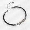 Pulsera de pareja de anillo de Mobius para hombres y mujeres, cuerda de mano tejida simple de moda en blanco y negro, regalo del Día de San Valentín