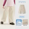 [7A Antibacteriano] Calça Casual Reta para Meninas Outono Roupa Bebê Branco Solta Longa Calça Estilosa Infantil para Meninas Mais Velhas
