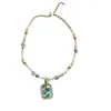 Collar de Flor con Cuentas de Cristal Fresa Azul de Piedra Natural Pulsera de Perlas de Agua Dulce Auténticas Set de Joyería Vintage de Moda