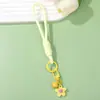 Correa de Teléfono de Flor de Goma Multicolor Tejida para Muñeca Lanyard Antiperdida Accesorio Universal para Llaveros Bolsas y Pertenencias Personales