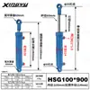 Cilindro hidráulico HSG de 12 toneladas, bidireccional tipo orejeta con vástago cromado, cilindro de rodillos para maquinaria de ingeniería, disponible en stock y personalizable