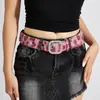 Cinturón de Mujer de Estilo Nuevo de Nicho con Diseño Retro, Felpa Rosa con Estampado de Leopardo, Lujo Ligero, Cómodo, Cinturón Peludo