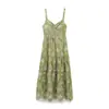 Falda Midi Larga Casual de Playa con Tirantes y Corte, Bordada, Europea y Americana, Transfronteriza, para Vestir, de Vacaciones para Mujer, de Aliexpress