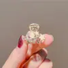Acessório de Cabelo Novo Estilo Coreano e Japonês com Laço de Cristal Mini Presilha de Cabelo Mini Presilha de Garra Presilha Lateral para Franja Presilha para Franja da Testa para Mulheres em Estilo Tradicional