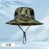 Chapéu de Pescador Personalizado de Verão com Proteção Solar, Chapéu de Pesca para Lazer ao Ar Livre, Chapéu de Sol de Viagem com Aba Larga, Chapéu de Pescador Gorro Camuflado