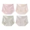 Ropa interior sin costuras Jiangmian para mujer de cintura alta, adecuada para todas las estaciones, amigable con la piel, cómoda, antibacteriana, transpirable, con entrepierna extendida y cobertura completa de cadera
