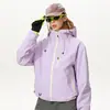 Chaqueta corta de montaña para mujer tres en uno con forro interior desmontable, chaqueta impermeable para senderismo al aire libre