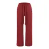 Pantalones de aire Lu-sense, pantalones casuales versátiles de verano con cordón a la cintura baja, corte recto, adelgazantes, que alargan las piernas, de pierna ancha hasta el suelo para caminar