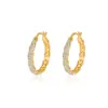 Amazon Anillo hueco exagerado de separación de color oro de 18 quilates para mujer Europa y Estados Unidos transfronterizo alta gama aretes huecos de circón con diamantes completos