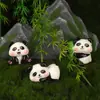 Creativa Linda Redonda Linda Muñeca Panda Rojo Jardinería DIY Decoración Coche Escritorio Micro Paisaje Pequeños Adornos