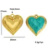 Acero Inoxidable Color Esmalte Colgante de Corazón con Goteo de Aceite Encaje Tallado Colgante de Corazón de Melocotón Accesorios para Manualidades Accesorios