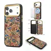 Funda Magnética de Carga con Bordado de Corcho Denior para iPhone 17 Pro Max, iPhone 18 Pro, Funda de Cuero a Prueba de Golpes