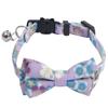 Coleira Floral Transfronteiriça para Gatos, Lenço Triangular Gravata Borboleta Estilo Cavalheiro, Coleira para Gatos com Sino, Colar Venda Direta de Fábrica