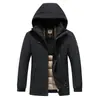 2026 Invierno Nuevo Chaqueta Abrigo de Algodón Gruesa Cálida con Capucha para Hombre Ropa Casual de Algodón para Padres de Mediana Edad y Mayores