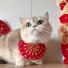 Babeiro de Celebração de Casamento para Pet com Palavras Felizes, Lenço de Pescoço, Presente de Casamento para Gatos e Cachorros, Gravata Borboleta, Babeiro Bordado para Saliva