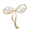 Broche de Lazo de Perlas Semihueso Estilo Coreano Sencillo Versátil para el Trabajo Corsage Antirreflejos de Atmósfera Avanzada