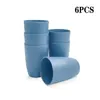 Copo de Palha de Trigo Transfronteiriço Simples Redondo Doméstico Copo para Enxaguar a Boca Copo para Escovar os Dentes Copo Portátil para Beber Copo de Café Conjunto de Presente