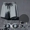 Bañadores para Hombre Anti-Vergüenza Doble Capa Secado Rápido Bañadores para Hombre Boxer Bermudas de Playa Set Esencial para Nadar Venta al por Mayor