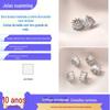 Contas de microzircônia banhadas a cobre, ouro branco, pulseira artesanal, faça você mesmo, material de contas de roda, contas de balde com furo grande, retenção de cor
