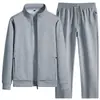 Traje Deportivo Casual de Moda Primavera para Hombre Conjunto de Dos Piezas Cárdigan con Cuello Alto Pantalones Jogger de Pierna Recta Cálido y Cómodo