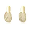 Pendientes de Aleación Ovalados Cepillados Estilo Ins con Textura Exagerada en Plata de Ley S925, Moda Lujo Ligero, Estilo Vacacional Europeo y Americano