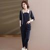 Traje de Primavera de Mamá Estilo Occidental Top Casual de Manga Larga para Mujeres de Mediana Edad y Mayores Moda Primavera y Otoño Ropa Deportiva de 50 Años
