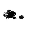 Original Bonito Gato Peixe Tanque Broche Desenho Animado Distintivo Criativo Preto e Branco Bolsa Acessórios Borboleta Fivela Pin Distintivo