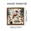 Muñeco de Nieve Navideño Nariz Pájaro Marco de Fotos de Madera Pasillo de Sala de Estar Restaurante Decoración de Pared de Fondo de Lujo Ligero