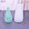 Serie de Árbol de Navidad con Flores Molde de Silicona Flor de Rosa Adorno de Velas Aromáticas DIY Molde para Hornear Mousse