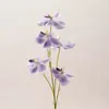 Ornamento de Arranjo de Flores para Casa 5 Cabeças Orquídea Vanda Orquídea Phalaenopsis Flor Artificial Flor de Seda Flor Falsa Planta Verde Hall de Entrada Arranjo de Flores de Chão