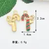 Accesorios para Joyería DIY Navidad Aleación Aceite Goteando Bastón de Papá Noel Ciervo Llavero Colgante Colgante